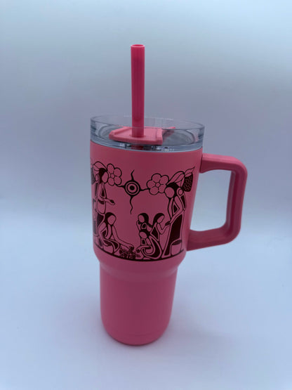 Insulated Tumbler with straw - Heart Berry Gatherers image 1