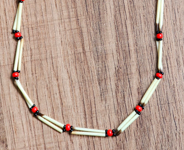 Red Quill Necklace - Red with Black Accents image