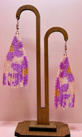 Pushing Daisies in Purple Beaded Earrings
