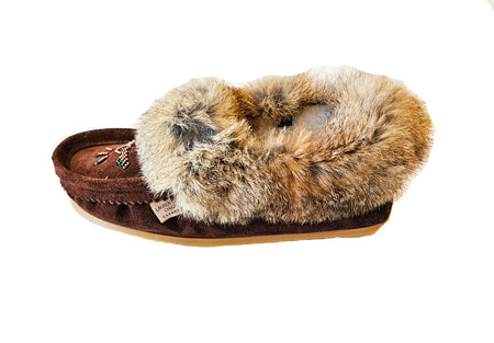Soled Moccasins with Fur Trim image 0