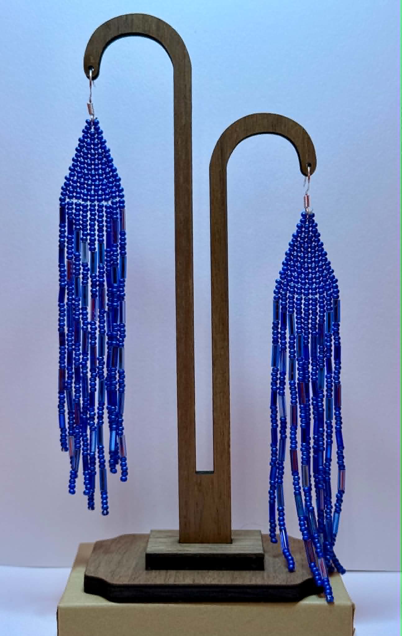 Midnight Cascade Beaded Earrings