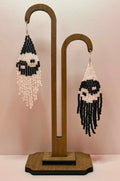 Ying Yang Fringe Beaded Earrings