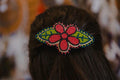 Red and Black Floral Barrette