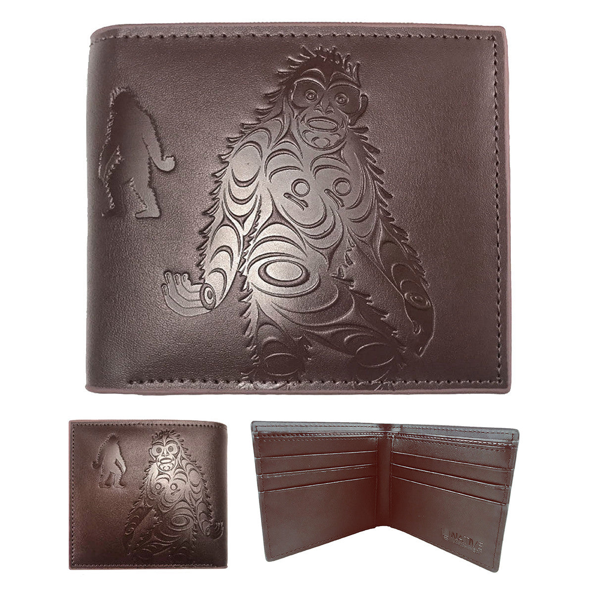 Leather Embossed Wallet - Sasquatch